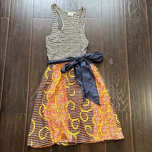 Porridge Navy and Orange Dress, size M